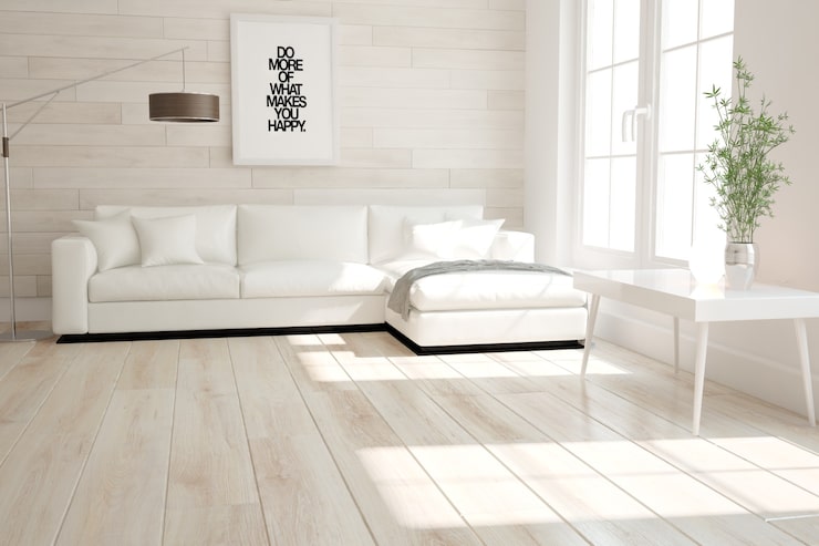 Pose de parquet flottant en chêne blanchi : apportez de la luminosité
